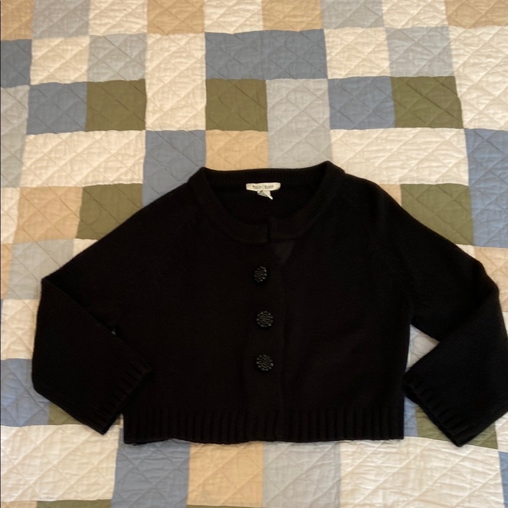 White House Black Market Black Button-Up Women's Sweater size XL - Picture 6 of 7